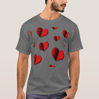 T-shirt Beaucoup de Coeurs rouges Valentinex27s jour