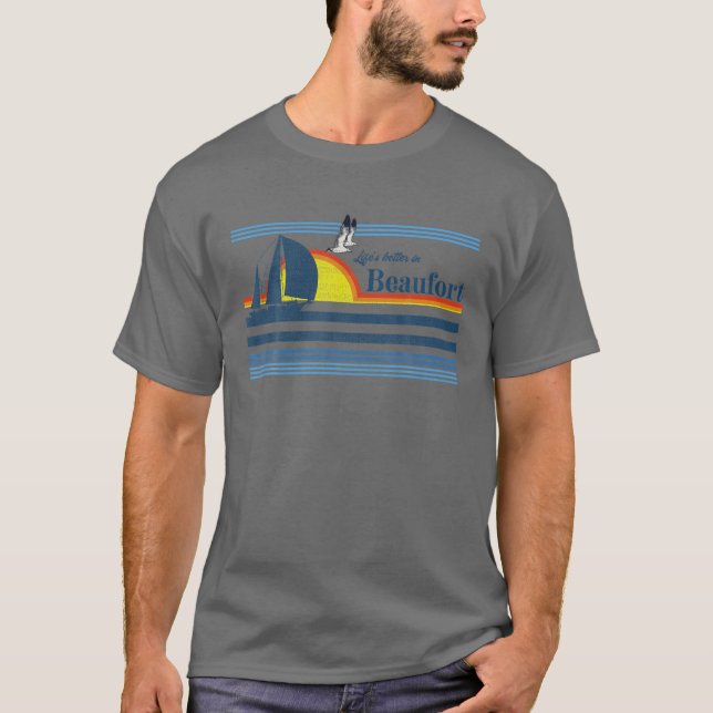 T-shirt Beaufort Nord Caroline du Sud NC SC Cadeau Beach R (Devant)