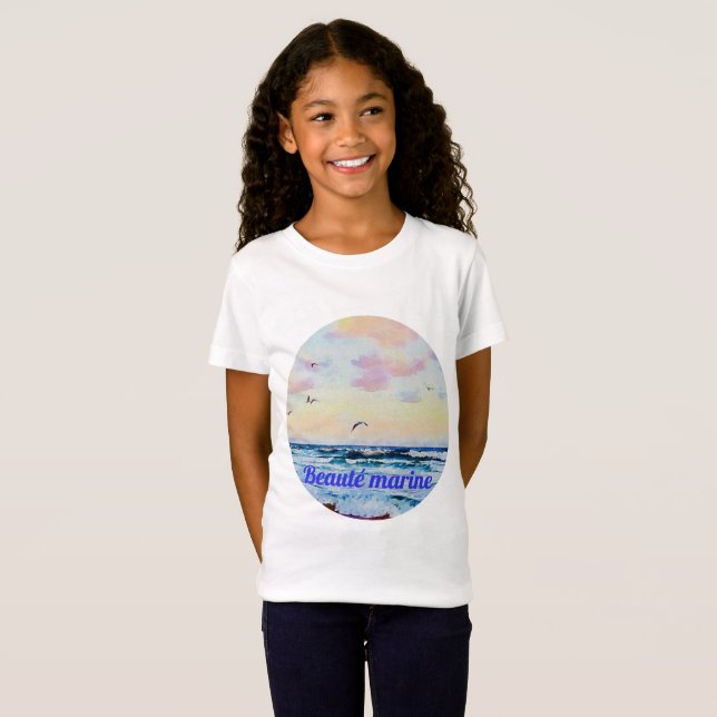 T-Shirt Beauté amrine-aquarelle (Devant entier)