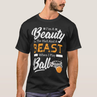 T-shirt beauté ballon bête jouer ballon filles basket-ball