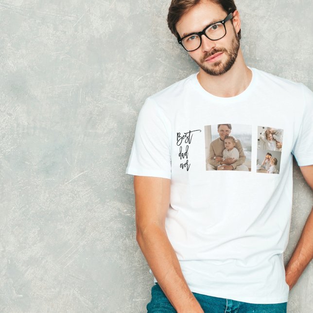 T-shirt Beauté Collage photo Meilleur papa Jamais Cadeau (Créateur téléchargé)