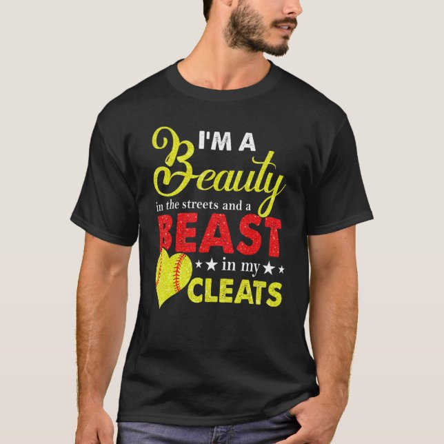 T-shirt Beauté Dans La Rue Bête Dans Mes Cleats Filles Sof (Devant)