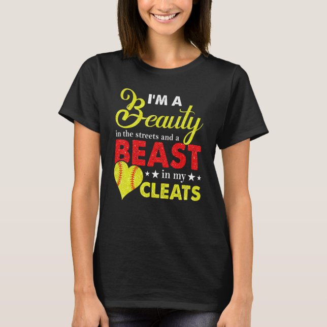 T-shirt Beauté Dans La Rue Bête Dans Mes Cleats Filles Sof (Devant)