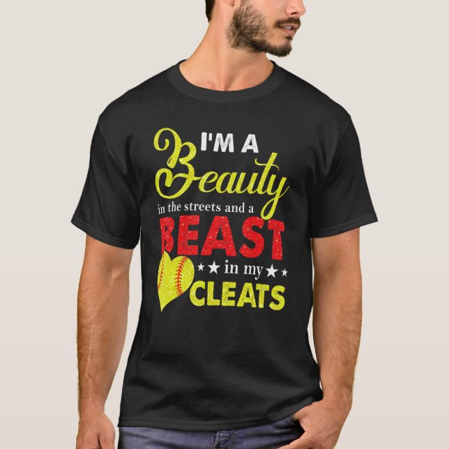 T-shirt Beauté Dans La Rue Bête Dans Mes Cleats Filles Sof (Devant)