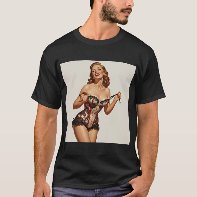 T-shirt Beauté des épingles rétro 50's (Devant)