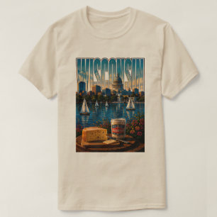 T-shirt Beauté du bord du lac Wisconsin Capitol Grands Lac