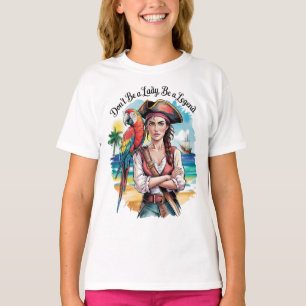 T-shirt Beauté du boucaner pirate féminin sur le pont