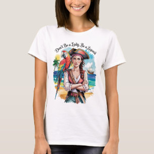 T-shirt Beauté du boucaner pirate féminin sur le pont