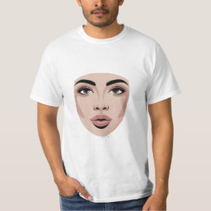 T-shirt Beauté Éphémère – Art Facial Minimaliste Moderne
