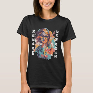 T-shirt Beauté extravagante Portrait de femme confiante