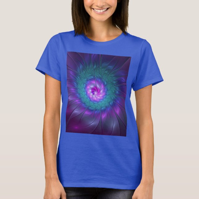 T-shirt Beauté florale Abstraite Fleur d'art fractionnée c (Devant)