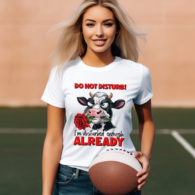 T-shirt Beauté monochrome : Vache à Rose rouge (Créateur téléchargé)