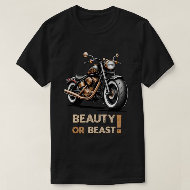 T-shirt beauté motocyclette ou bête (Design devant)