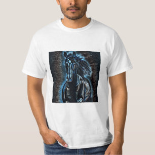 T-shirt Beauté occidentale Wild Mustang Blue Tones