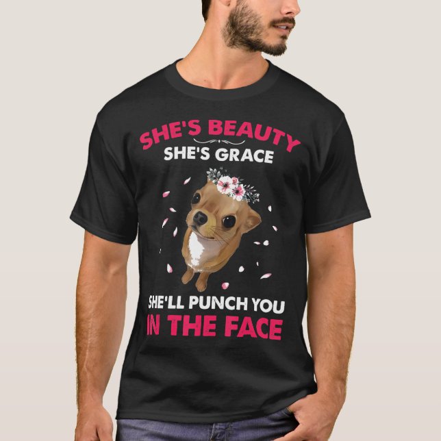 T-shirt Beauté Shes Grace Punch Vous Dans Le Visage Chiahu (Devant)