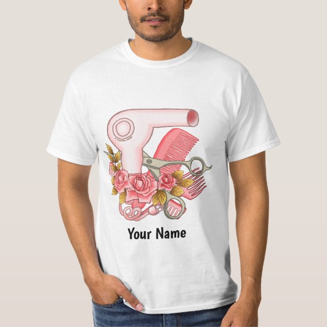 T-shirt Beautician Roses Roses  (Devant)