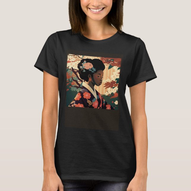 T-shirt Beautiful African Asian woman in kimono Afro Asian (Devant)