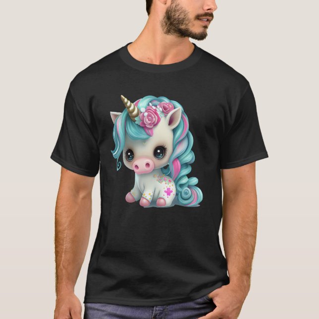 T-shirt Beautiful baby unicorn baby unicorn motif  magical (Devant)