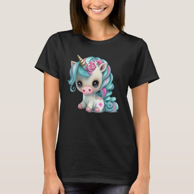 T-shirt Beautiful baby unicorn baby unicorn motif  magical (Devant)