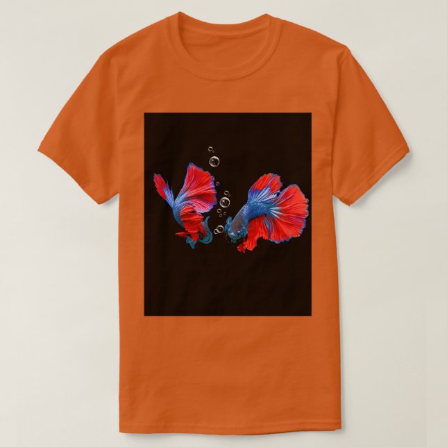 T-shirt Beautiful Betta Fish With Bubbles (Design devant)