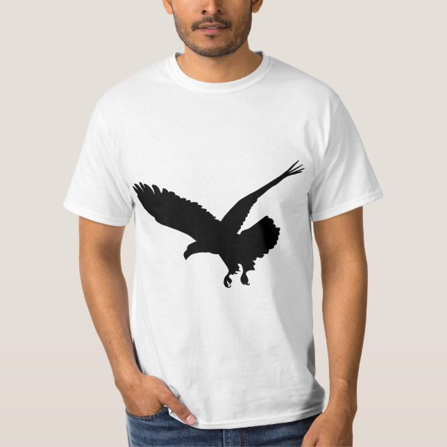 T-shirt Beautiful Black Flying Eagle Bird Silhouette  (Devant)