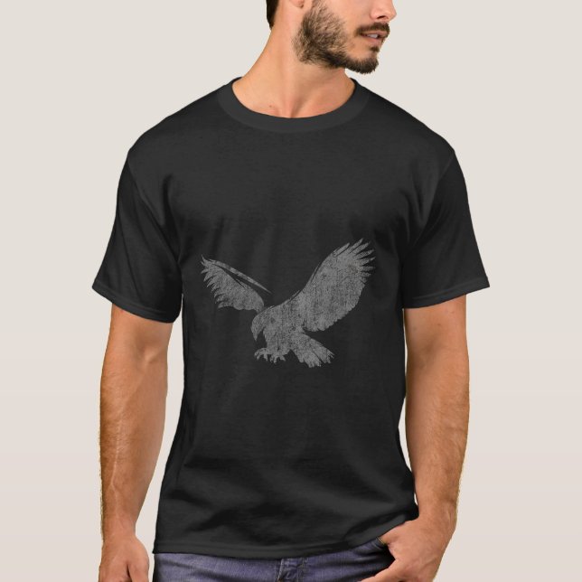 T-shirt Beautiful Eagle American Bird Silhouette Flying Vi (Devant)