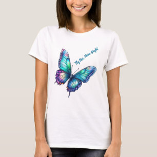 T-shirt Beautiful iridescent shimmering butterfly