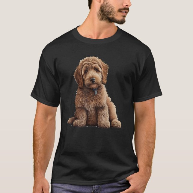 T-shirt Beautiful Labradoodle Labrador Poodle Motif  Famil (Devant)