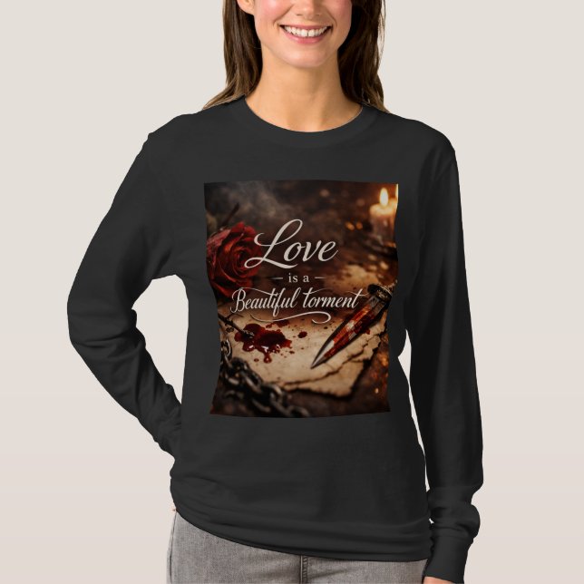 T-shirt Beautiful Pain – Romantic Quote Tee (Devant)