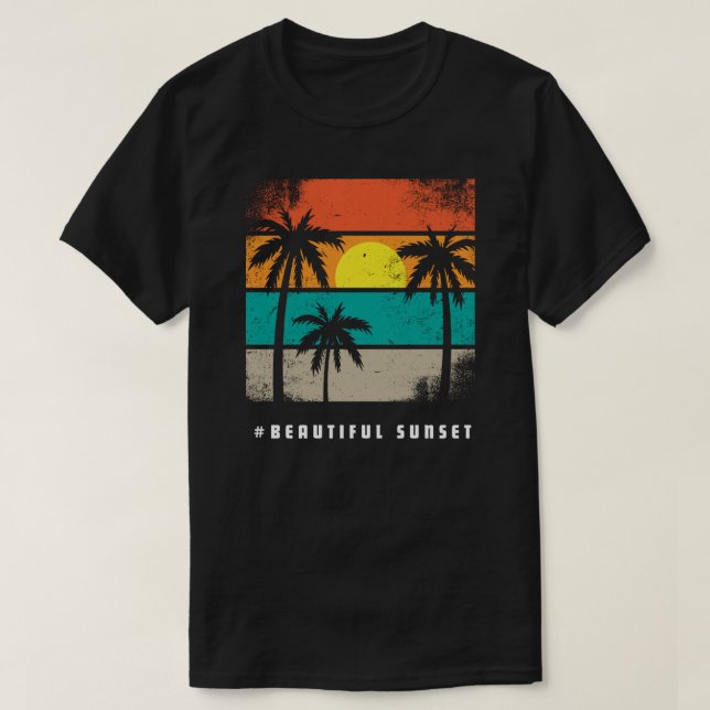 T-shirt beautiful sunset (Design devant)