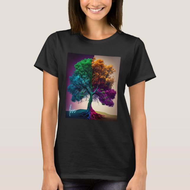 T-shirt Beautiful Vibrant Tree Nature s Beauty  7 (Devant)