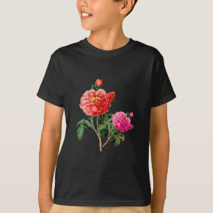 T-shirt beautiful vintage red and rose flowerwers