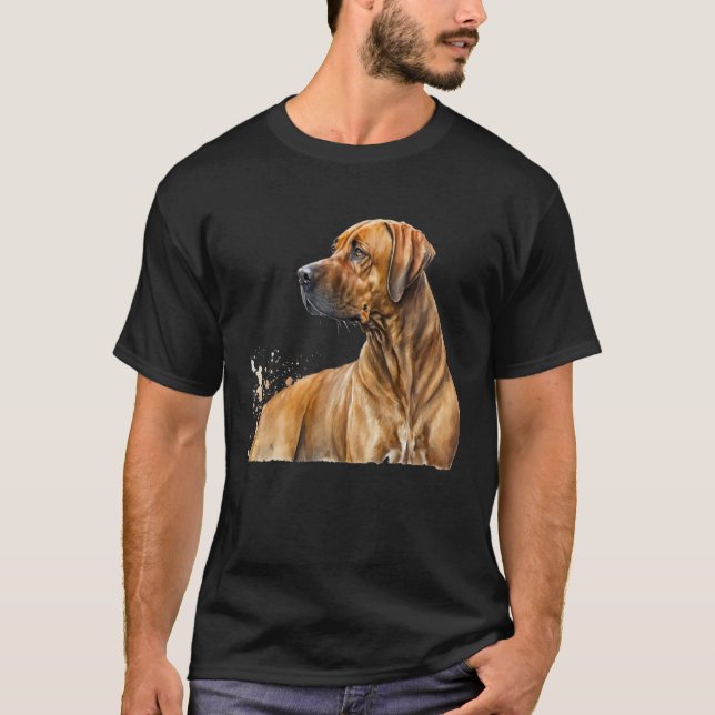 T-shirt Beautiful Watercolor Rhodesian Ridgeback Portrait (Devant)