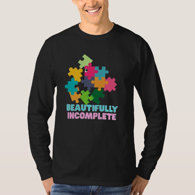 T-shirt Beautifully Incomplete Colorful Puzzle Piece (Devant)