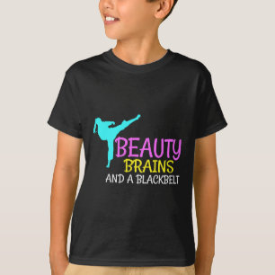 T-shirt Beauty Brains Black Belt Karate Martial Arts Cadea