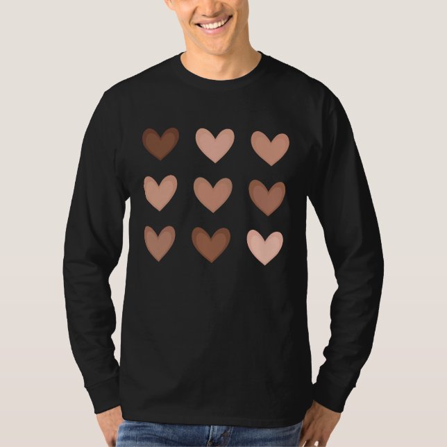 T-shirt Beauty Has No Skin Tone Melanin Diversity Hearts (Devant)