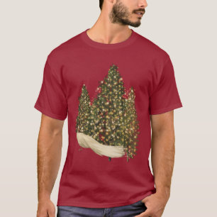T-shirt Beaux arbres blancs de paon et de Noël