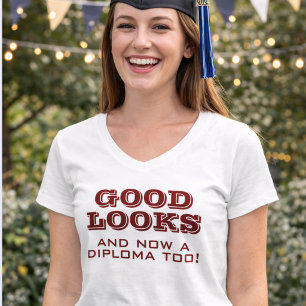 T-shirt Beaux Atouts et Diplôme Aussi Drôle Remise de Dipl