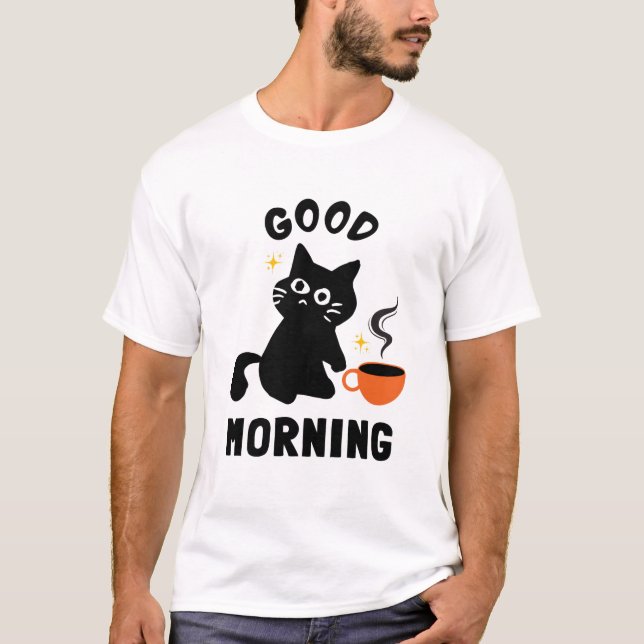 T-shirt beaux chats noirs (Devant)