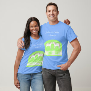 T-shirt Beaux Chevaux Blancs de Mariage sur Mesure