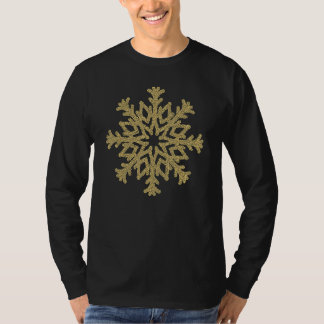 T-shirt Beaux Flocons de Neige Dorés Hiver Pour Femmes Hom