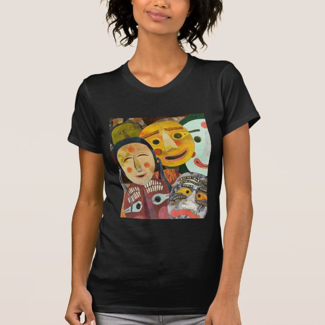 T-shirt Beaux masques coréens traditionnels (Devant)