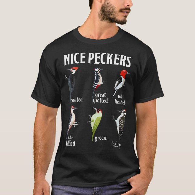 T-shirt Beaux Peckers Pic Oiseaux Observation (Devant)