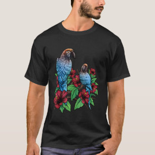 T-shirt Beaux perroquets perroquets floraux