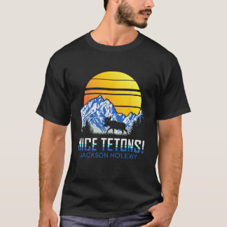 T-shirt Beaux Tetons Jackson Hole Wyoming Tetons Vintage