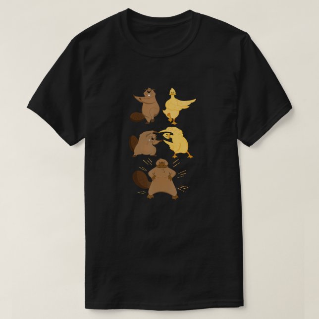 T-shirt Beaver And Duck Fusion Dance Anime Funny Platypus  (Design devant)