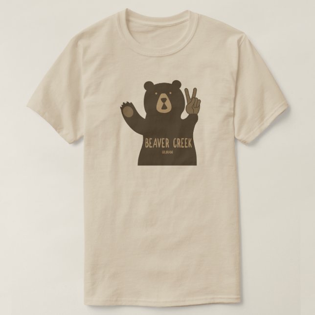 T-shirt Beaver Creek Colorado Peace Bear (Design devant)
