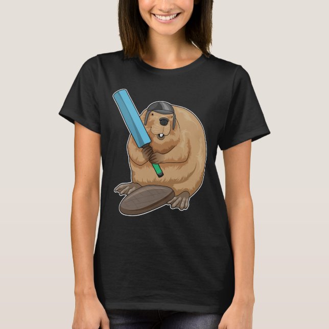 T-shirt Beaver Cricket Cricket chauve-souris (Devant)