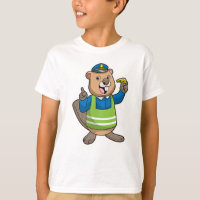 Beaver en tant qu'agent de police avec sifflet