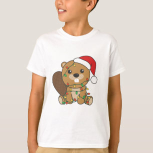 T-shirt Beaver Noël Animaux d'hiver Beaver